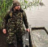 Vass Camo Chest Waders and Winter Lined Waterproof Breathable Smock for Fishing