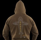 Vass Carp Rising Fishing Hoody Khaki Edition Black background