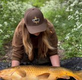 Vass Brushed Cotton Cap Lady Angler with Carp Fish