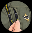 Left Hand Breast Zipped Pocket