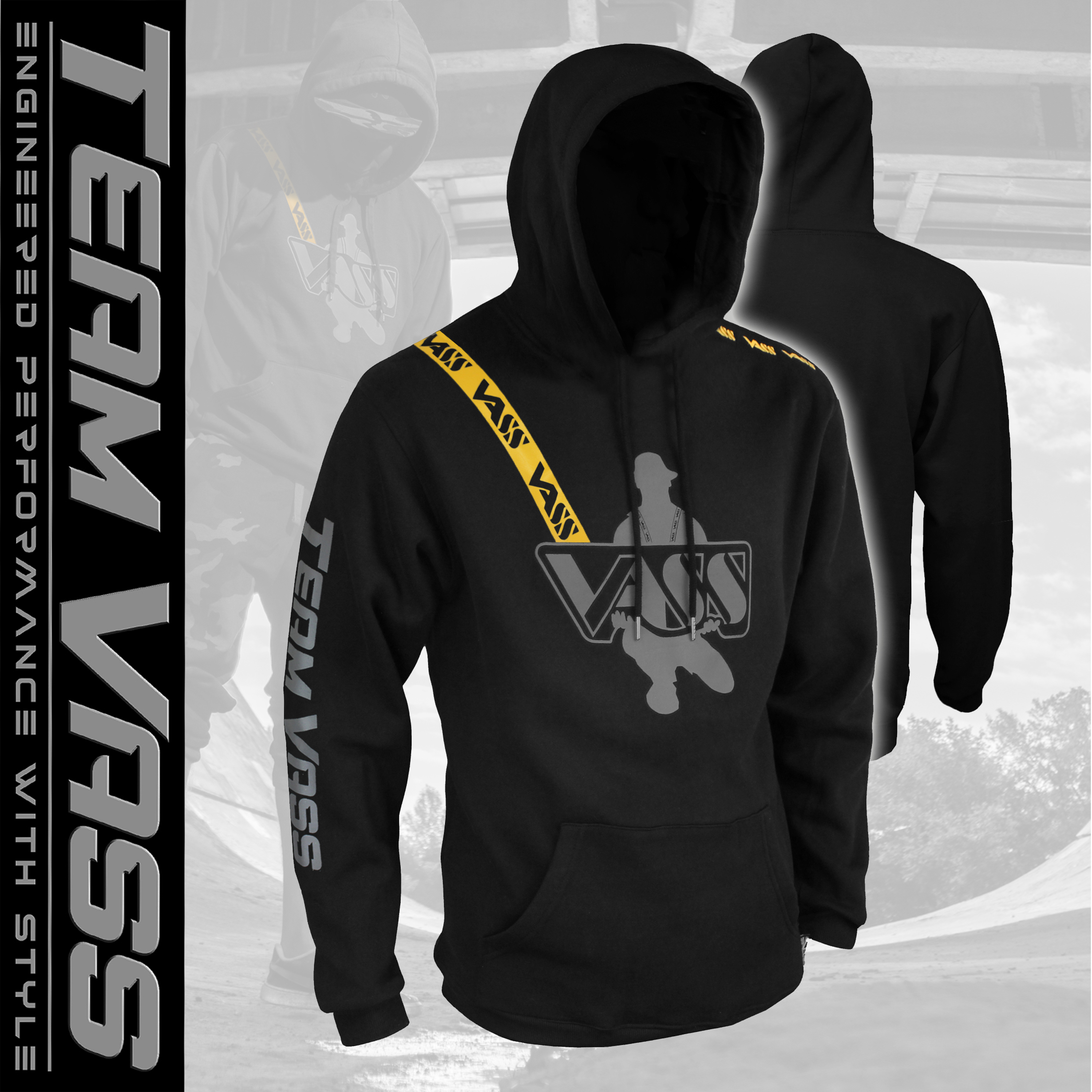 Team Vass Printed Hoody - Black Edition - with Vass Printed Strap