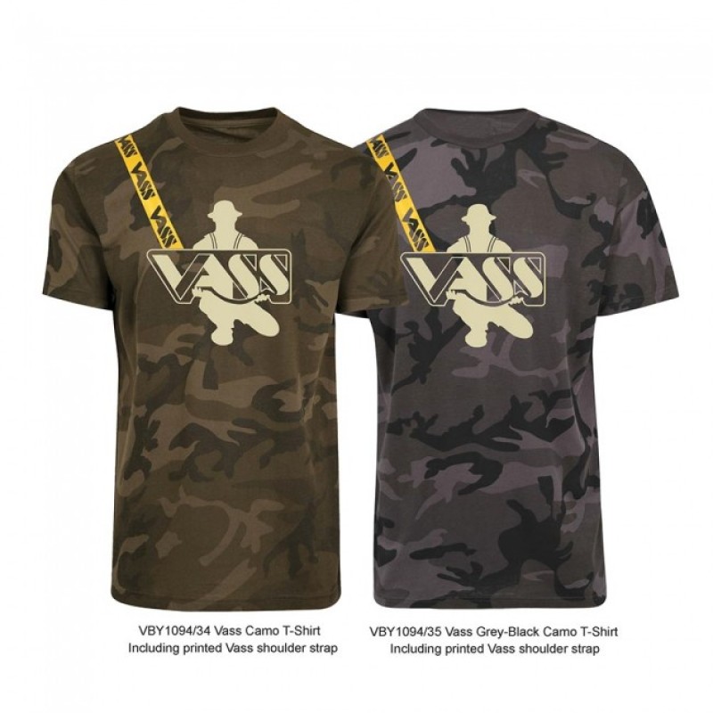 Vass Classic Printed Camouflage T-Shirt - Edition 2 - With Yellow Vass Strap