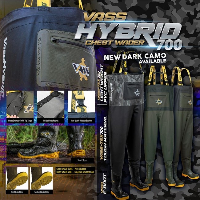 Vass Hybrid 700 Chest Wader (Dark Camo) - Waders by Vass Textiles Limited